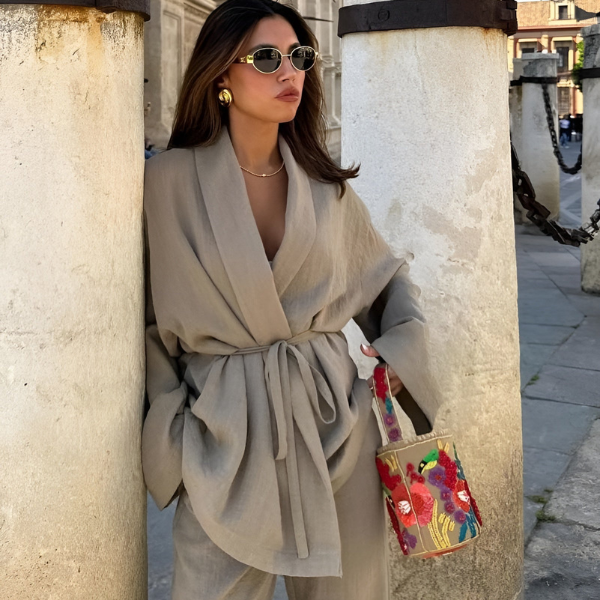 Sophia | Linen Kimono Set
