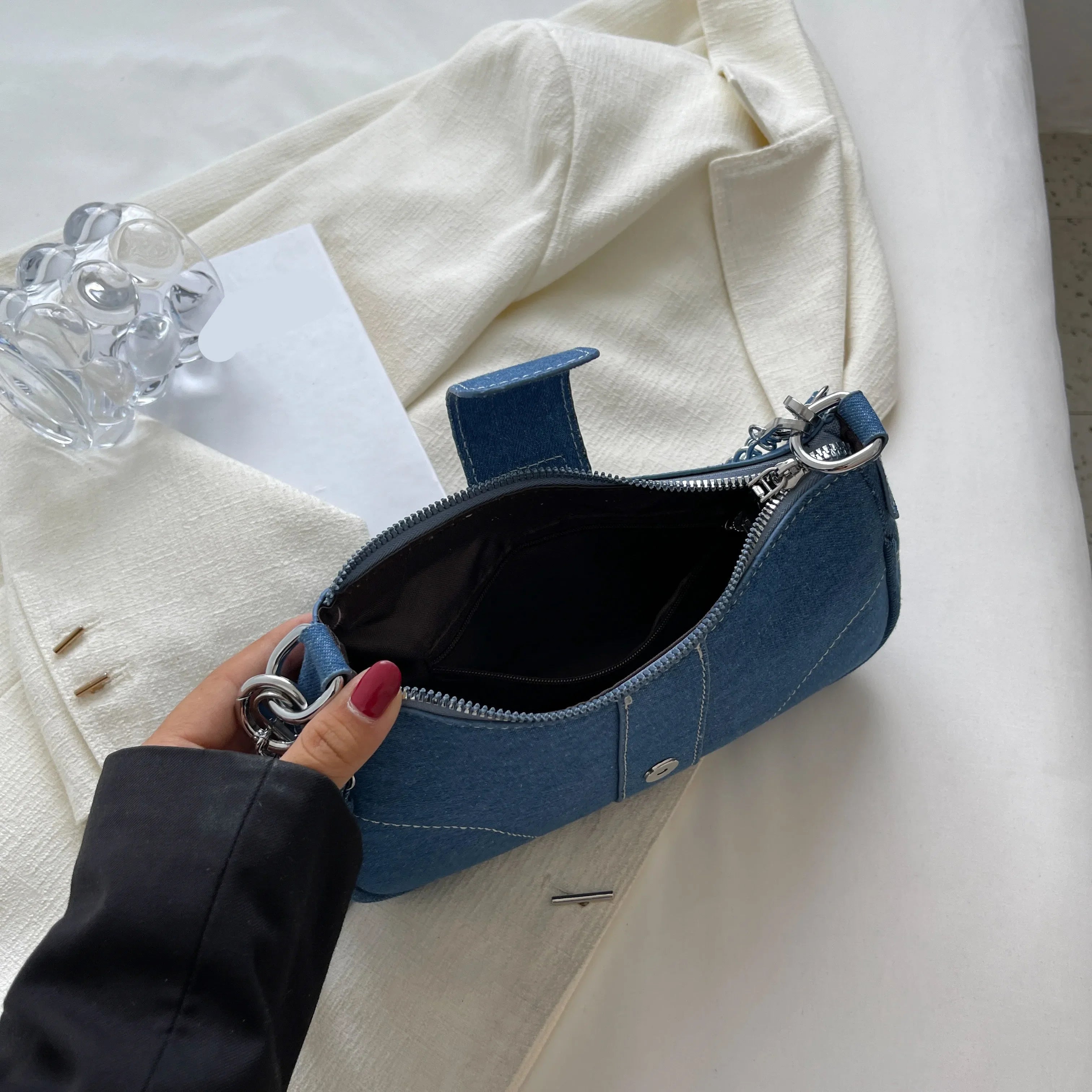 Lila | Vintage Denim Shoulder Bag