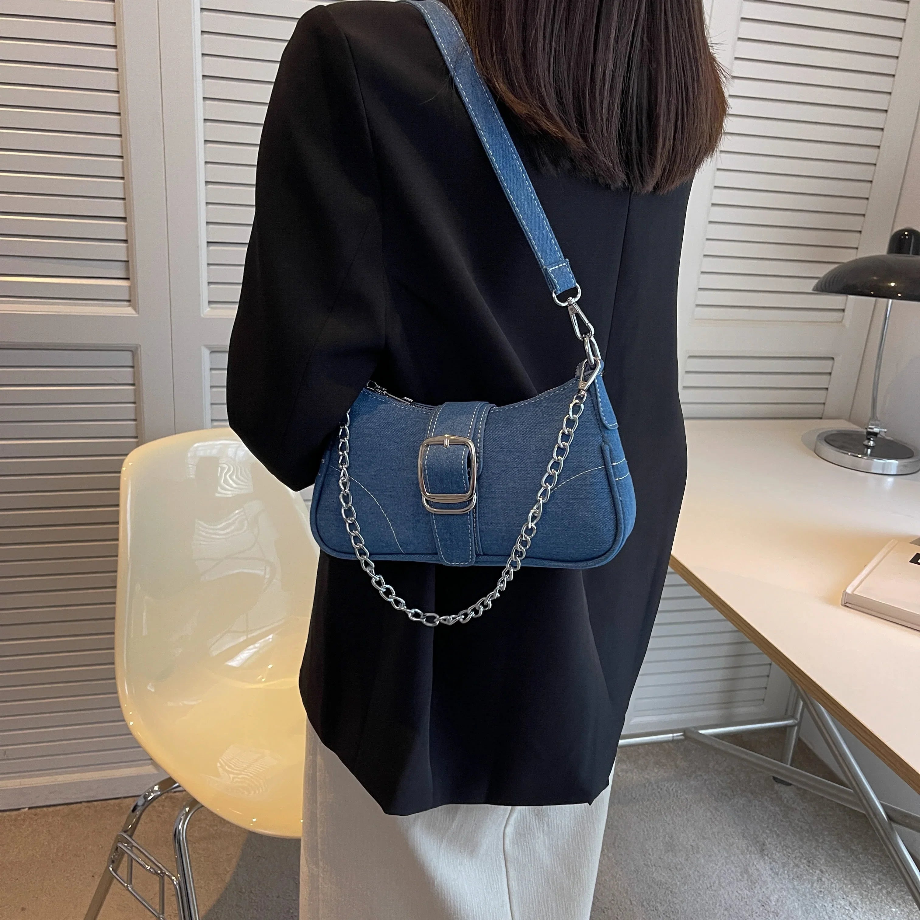 Lila | Vintage Denim Shoulder Bag